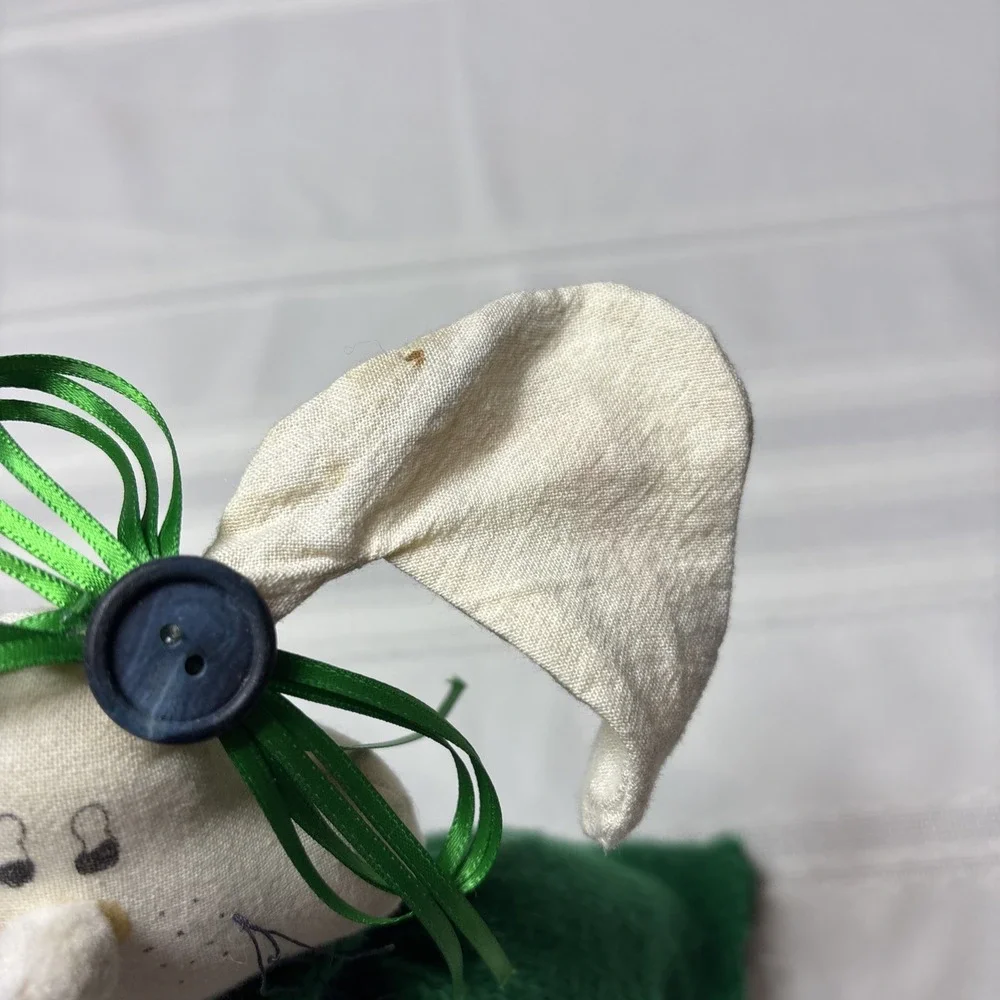VTG Bunny Rabbit FOLK COUNTRY Primitive Handmade Art Shelf Sitter Hanging 25